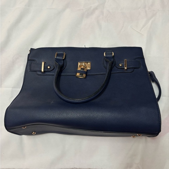 Sophisticated Navy Blue Satchel - Picture 1 of 5